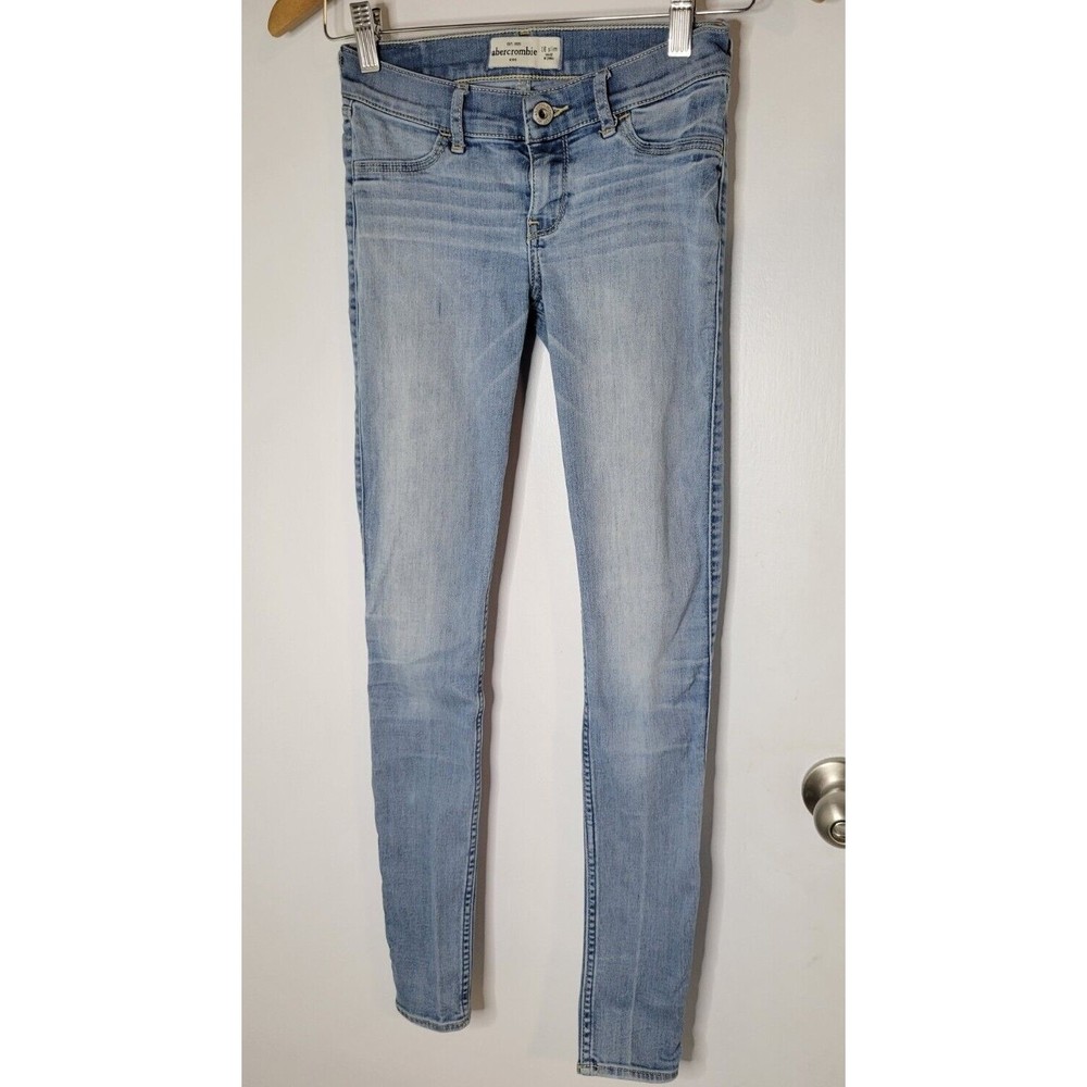 Abercrombie Kids Girls Light Wash Super Skinny Jeggings Sz 16 Slim
